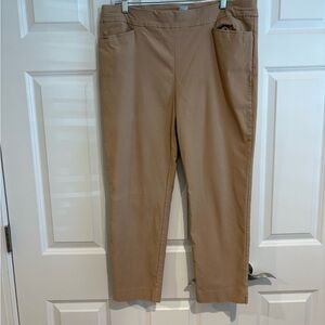 Chico’s Slim Pull On Ankle Pants, Size 3(16R). Tan color